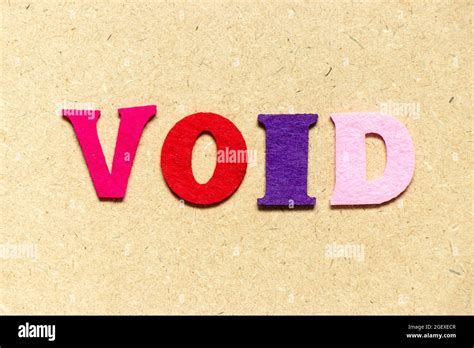 Color Cloth Alphabet Letter In Word Void On Wood Background Stock Photo