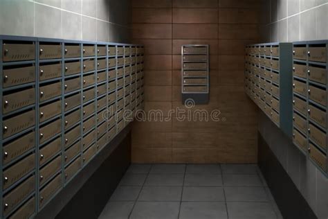 Metal Mailboxes in an Apartment Building. Cool Mailboxes Stock Image ...