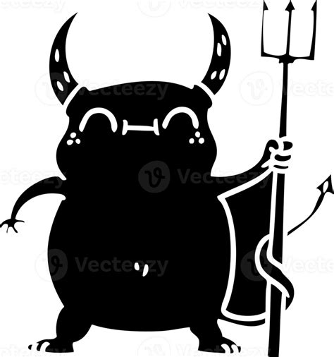 Cartoon Little Devil Solid Black Icon 41860465 Png