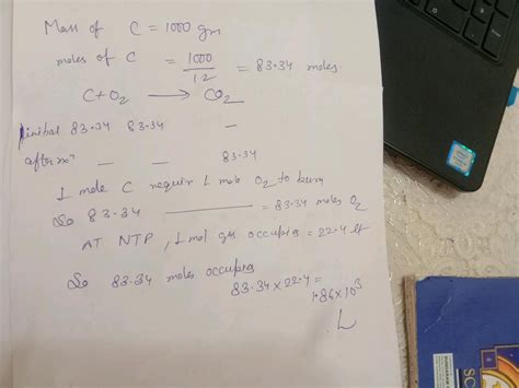 Volume At Ntp Of Oxygen Required To Completely Burn Kg Of Coal