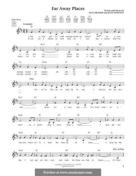 Far Away Places by A. Kramer, J. Whitney - sheet music on MusicaNeo