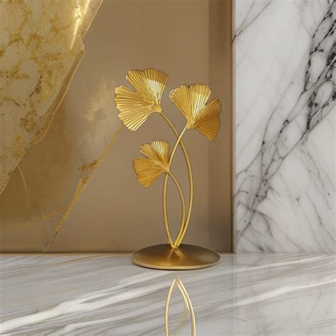 THING MAKER Large Goldmetal Wall Decor Golden Gingko Leaf Ornament Art