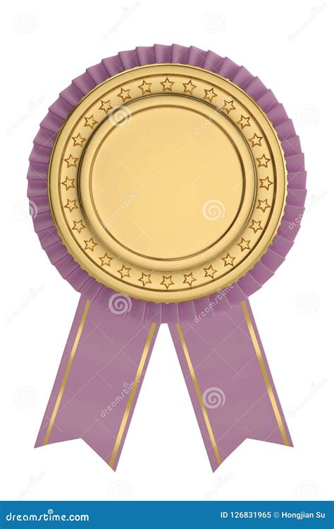 Pink Ribbon Award Isolated On White Background 3d Illustration Stock