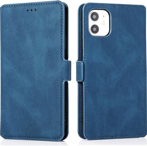 Gsmned Leren Telefoonhoesje Blauw Luxe Iphone Pro Hoesje