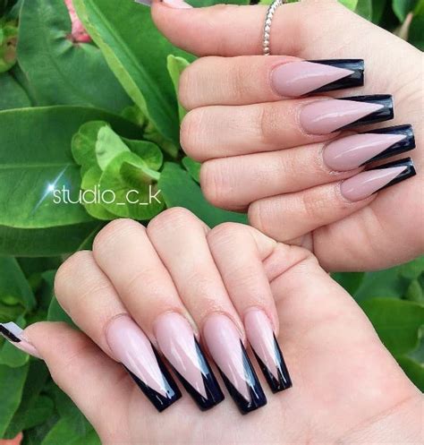 Trendy Black And Nude Nails For A Drop Dead Gorgeous Mani