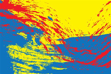 Primary Colors Background Blue Red And Yellow Modern Design Colorful Art With Paint Brush