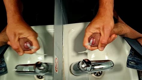 Felixproducer Is Wanking In A Public Toilet And Cums All Over The Sink And The Mirror Gay Porn