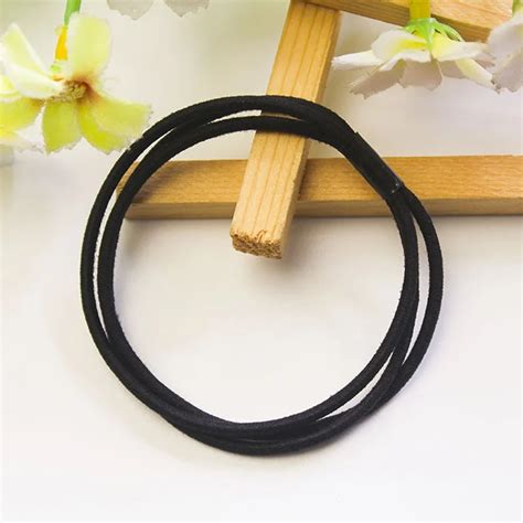 Buy 50pcs Black Rubber Elastic Hair Bands For Women