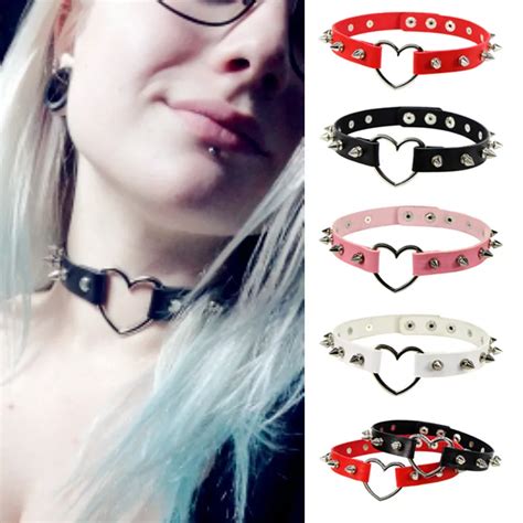 Punk Sexy Rivets Harajuku Choker Necklace For Women Gothic Leather Clavicle Chain On The Neck