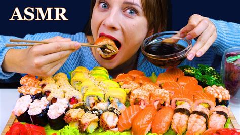 Asmr Sushi Sashimi Platter Mukbang No Talking Eating Sounds