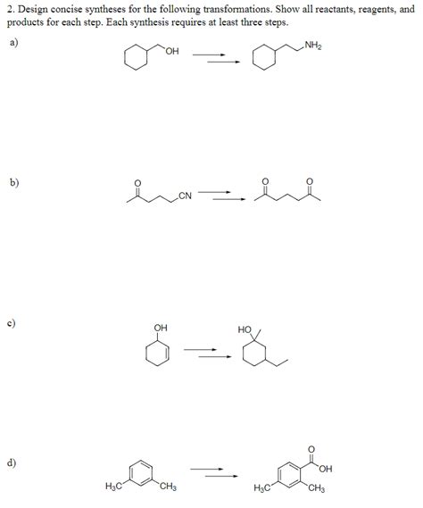 Solved Design Concise Syntheses For The Following Chegg