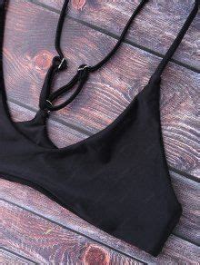 Spaghetti Strap Thong Bikini Set In Black Zaful