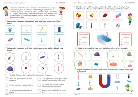 4 Sınıf Fen Bilimleri Maddeyi Niteleyen Özellikler Konu Anlatımı ve