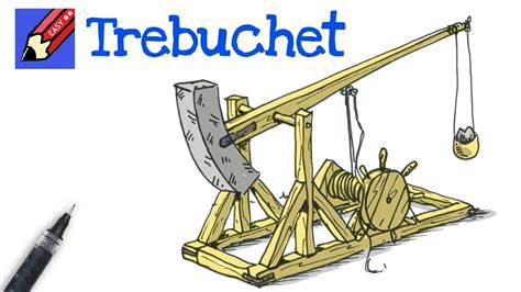 How To Draw A Trebuchet Real Easy Youtube