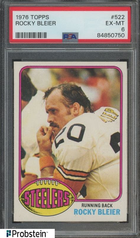 1976 Topps Football 522 Rocky Bleier Pittsburgh Steelers Psa 6 Ex Mt Ebay