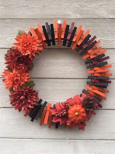 10 Beautiful Clothespin Wreaths For Fall The Wonder Cottage