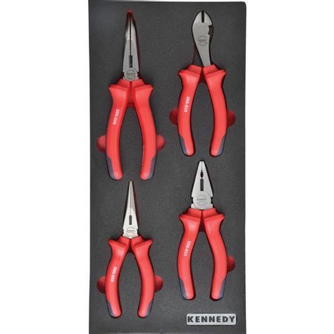 4 Piece Pro Torq VDE Insulated Pliers Set In 1 3 Width Foam Inlay For