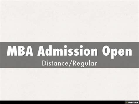 MBA Admission Open | PPT