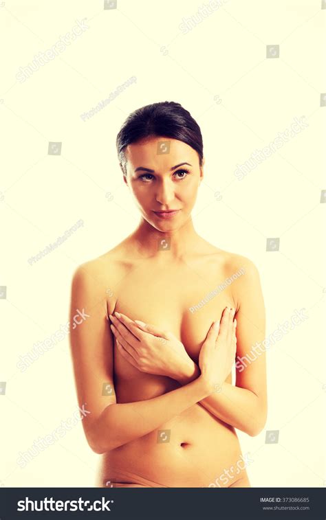 Nude Woman Sitting On Desk Covering Stock Photo 373086685 Shutterstock