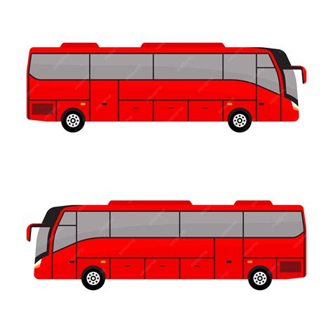 Deux bus rouges côte à côte dont l'un porte le numéro 1 | Vecteur Premium
