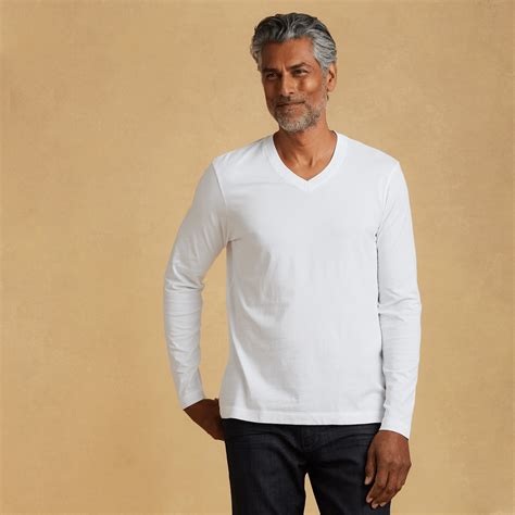 Mens long sleeve V-neck Classic T-Shirt – The Classic T-Shirt Company