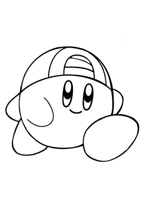 Dibujos De Kirby Con Gorra Para Colorear Para Colorear Pintar E