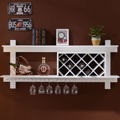 Solid Wood Wine Rack Wall Hanging Red Wine Rack Creative Wall Mounted Wine Cabinet Grid European