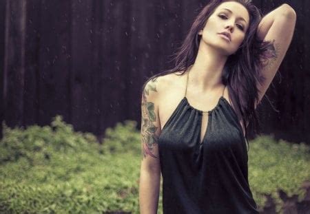 Tattoo Brunette Models Female People Background Wallpapers On Desktop Nexus Image