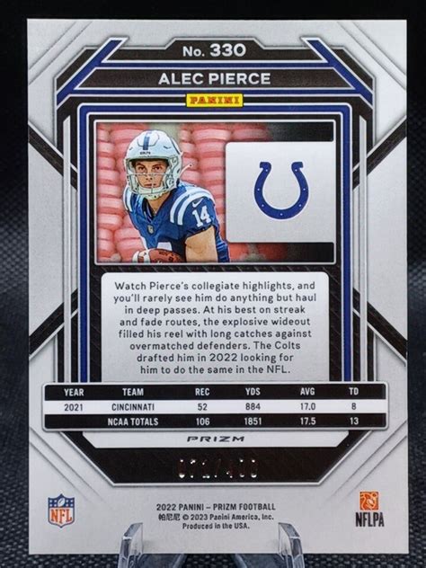 2022 Panini Prizm Alec Pierce Rc Rookie Card 330 Pandora Prizm 400 Ebay