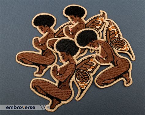 Black Fairy Patch Naked Black Woman Praying Butterfly Etsy