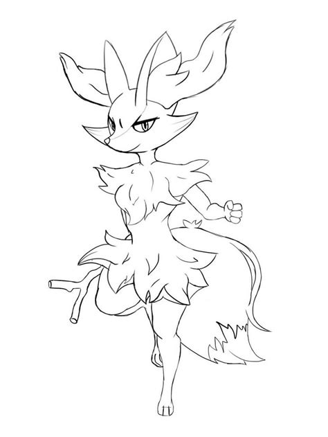 Pokemon Braixen Coloring Pages Free Printable