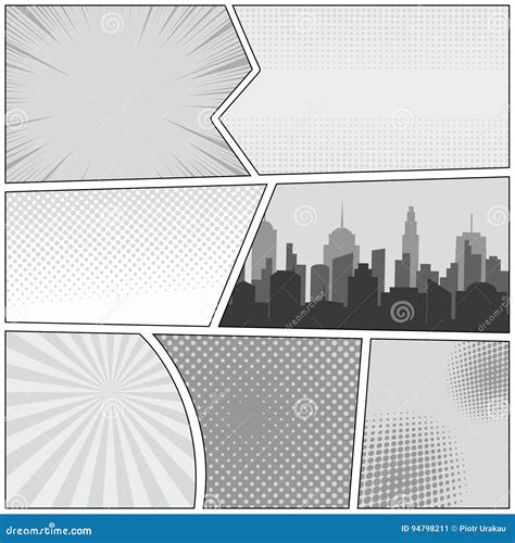 Comic Book Page Template Cartoon Vector | CartoonDealer.com #94798211