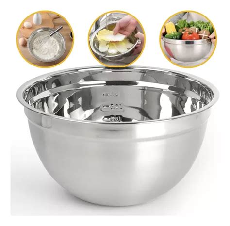 Tigela Bowl Bacia Inox Saladeira Profissional 28cm Multiuso MercadoLivre