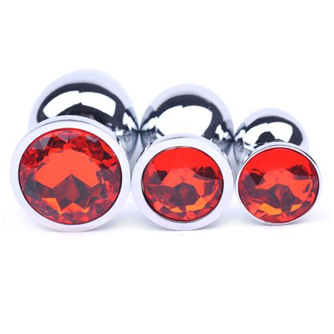 Metall Analplug Rot Metall Glas Plugs Analplugs Sex Toys Fetisch SM Bedarf Mac