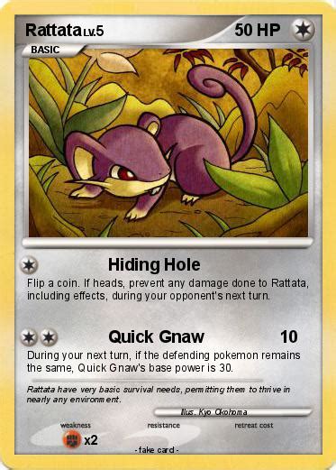 Pok Mon Rattata Hiding Hole My Pokemon Card