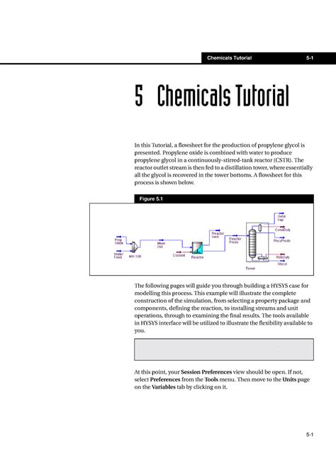 Guideline For Aspen Hysys Chemicals Tutorial Chemicals