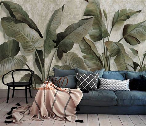 Tropical Wallpaper Banana Leaf 3D Wallpaper Large Palm Tree