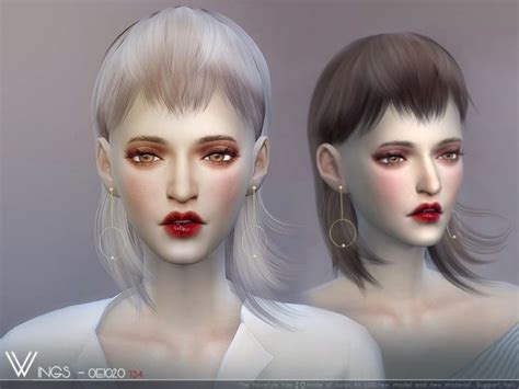 The Sims Resource WINGS OE1020 Hair Sims 4 Hairs