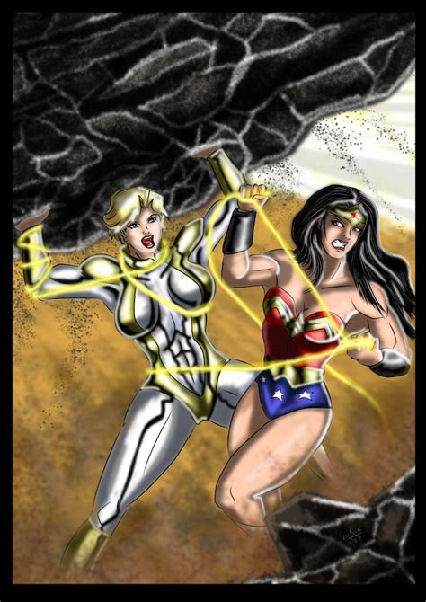 Powergirl Vs Wonder Woman By Adamantis On Deviantart