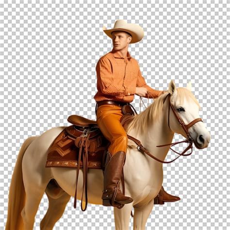 Cowboy Em Cavalo Isolado Em Fundo Transparente Psd Premium