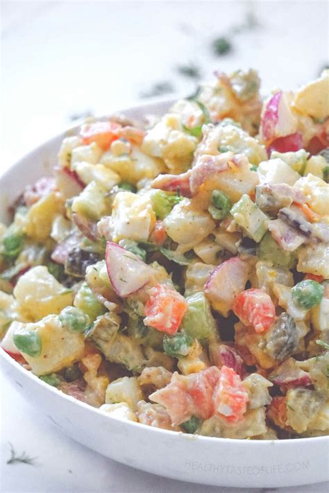 Russian Potato Salad Olivier No Mayo No Dairy Healthy Taste Of Life