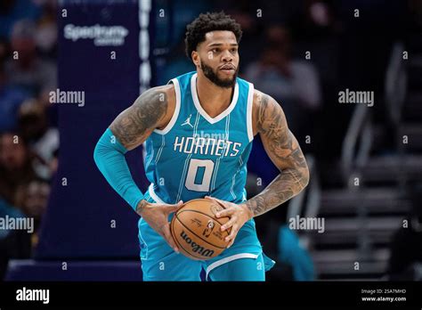 Charlotte Hornets forward Miles Bridges (0) plays against the Los