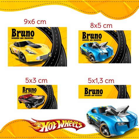 Kit Etiquetas Escolares Hot Wheels Dani Papeleira