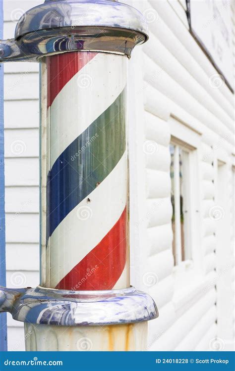 classic barber shop pole stock photo image  spiral