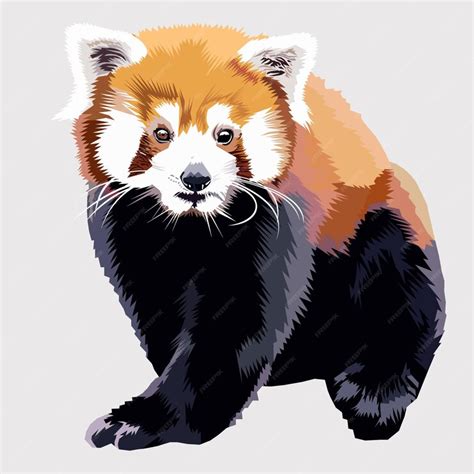 Premium Vector | Red panda with dense reddishbrown fur