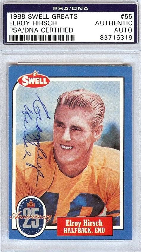 Elroy Crazy Legs Hirsch Autographed Signed 1988 Swell Greats Card