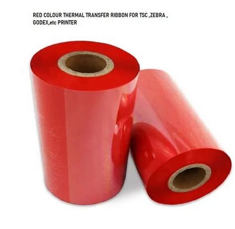 Wax Resin Red Color Thermal Transfer Ribbon Packaging Size Roll Type