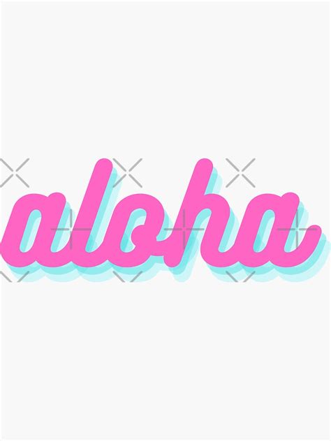 Aloha Aesthetic Pink And Blue Coconut Girl Tropical Sticker For Sale By Star10008 Redbubble