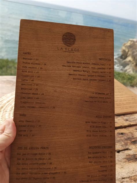 Menu Au La Plage Experience Caf Restaurant El Jadida Sidi Bouzid