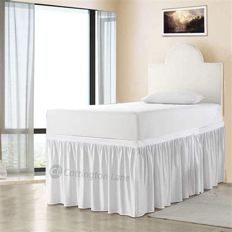 Amazon Extended Dorm Sized Bed Skirt Panel Ruffled Dorm Sized